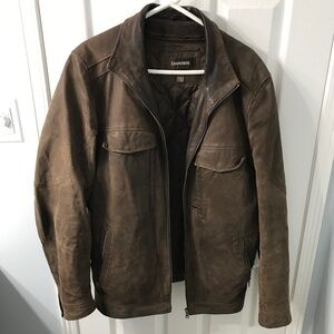 Brown Danier Leather Bomber Jacket, size 42-44